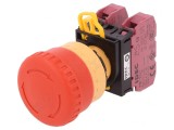 Comutator de Siguranță 22mm 2NC Roșu IP65