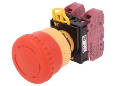 Comutator de Siguran?a 22mm 2NC Ro?u IP65 foto