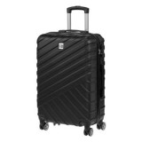 Valiza Troler Neagra 90L ABS, 4 Roti, Incuietoare Cifru, 47x28x71 cm