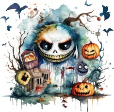 Sticker decorativ, Halloween, Multicolor, 61 cm, 1334STK-7