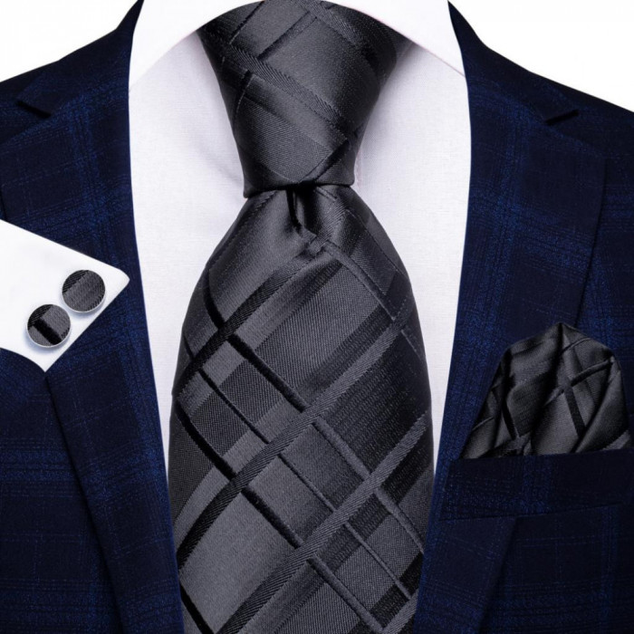 Set cravata + batista + butoni - matase - model 578