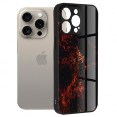 Husa pentru iPhone 15 Pro Max, Techsuit Glaze Series, Red Nebula