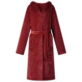 vidaXL Robe cu glugă Roșu Bordeaux m Flanelă 42017256