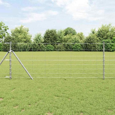 Gard pentru c&amp;acirc;mp Argintiu 50 x 0.8 m Oțel galvanizat foto