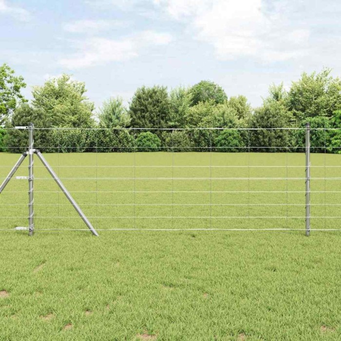 Gard pentru c&acirc;mp Argintiu 50 x 0.8 m Oțel galvanizat