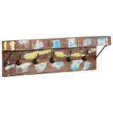 Cuier vidaXL cu raft montat pe perete din lemn masiv recuperat și metal