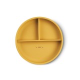 Farfurie diversificare divizata din silicon alimentar cu ventuza, anti-alunecare, Saro Nature - , A, &oelig;Food Fun, Mustard