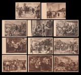 Romania anii 50 - Picturi proletcultiste, lot de 11 carti postale ilustrate de propaganda comunista, Circulata, Printata