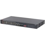 Switch PoE Dahua 24+2 Port, PoE 24x RJ45 10/100, Combo: 2x RJ45 10/100/1000 2x SFP 1000, 240W, fara management, S3226-24ET-240 SafetyGuard Surveillanc