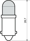 Bec led 12V Ba9s albastru, Oem