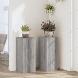 vidaXL Suporturi de plante 2 buc. gri sonoma 30x30x70cm lemn prelucrat 852929