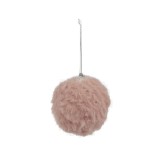 Decoratiune glob de craciun din plush, diametru 8 cm-Culoare Roz deschis