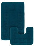 Set 2 Covorase Baie Ethnic 2595, Marimi 60 x 100 50 x 60 cm, Turcoaz, Antiderapant, Antialergic, Polipropilena