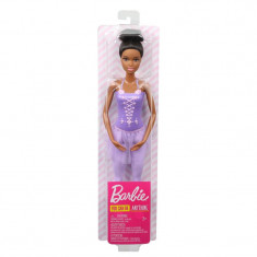 Papusa Barbie balerina creola cu costum lila, 3 ani+