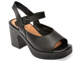 Sandale GRYXX negre, V989D12, din piele naturala
