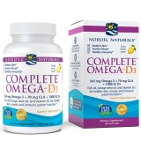 Nordic Naturals Complete Omega cu vitamina D3 și GLA 60 capsule moi aromă de lăm&acirc;ie