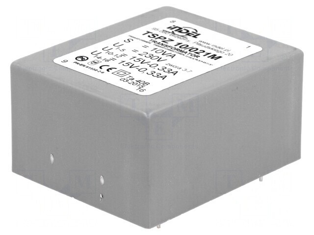 Transformator PCB &icirc;ncapsulat 10VA 230VAC 15V 330mA