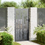 vidaXL Poartă de grădină Negru 105 x 175 cm Oțel vopsit &icirc;n pulbere
