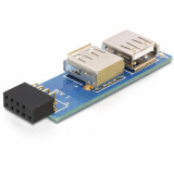 Adaptor pin header USB la 2 x USB 2.0 stanga/dreapta, Delock 41820