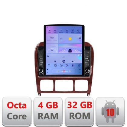 Navigatie Mercedes Clasa S 1998-2005 G-220 ecran tip TESLA 9.7&quot; cu Android Radio Bluetooth Internet GPS WIFI 4+32GB DS CarStore Technology