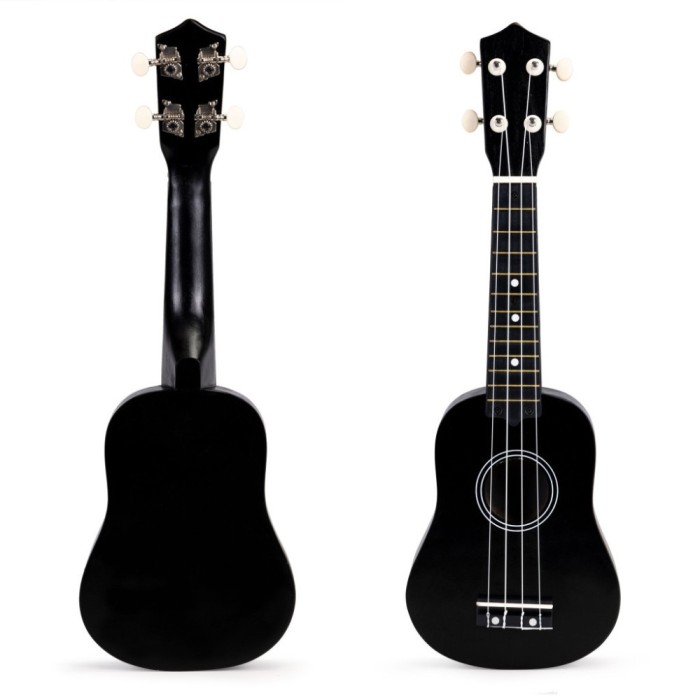 Fa Ukulele Git&aacute;r Gyerekeknek, 4 Nylon h&uacute;r fekete