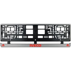 Set 2 bucati, suport numar inmatriculare argintiu Iveco III