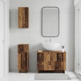Cumpara ieftin Set de cabinet pentru baie cu 3 piese EDE Lemn vechi
