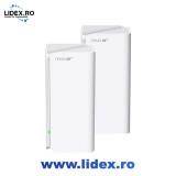 Sistem Wireless Mesh Gigabit TENDA MX21 Pro AXE5700, Wi-Fi 6E, Tri-band 861 + 2402 + 2402 Mbps, 2 buc, alb