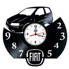 Ceas de Perete Artizanal din Vinil &bdquo;FIAT Punto&rdquo; &ndash; Lucrat Manual, Cadou Unic pentru Pasionații Auto