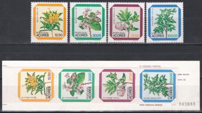 Portugalia, Azore 1983 - Flori, Serie + Carnet, MNH foto