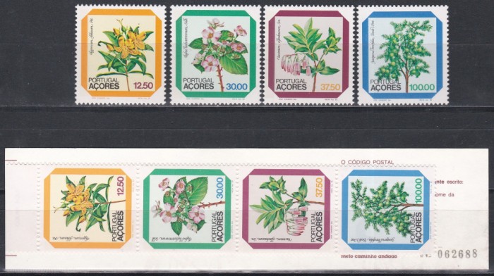 Portugalia, Azore 1983 - Flori, Serie + Carnet, MNH