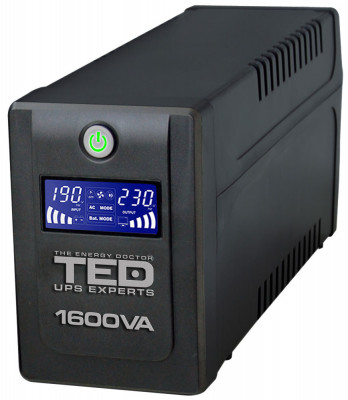 UPS TED Line Interactive 1600VA/900W, display LCD, 4 x Schuko NewTechnology Media foto