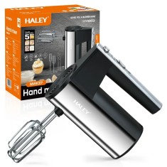 Mixer de Mana din Inox HALEY 500W &ndash; 5 Viteze, Silentios, Motor Puternic, Accesorii Incluse
