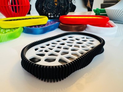 Savoniera, 3D, model Wave, Negru/Alb foto