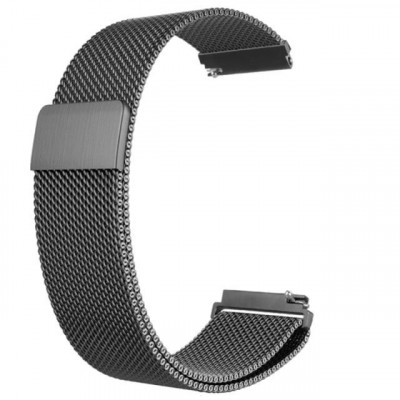 Curea tip Milanese Loop compatibila cu Huawei Watch GT 2 Pro, Telescoape QR, 22mm, Space Gray foto