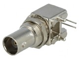 Conector BNC mamă ecranat 90&deg; 50&Omega; THT aurit