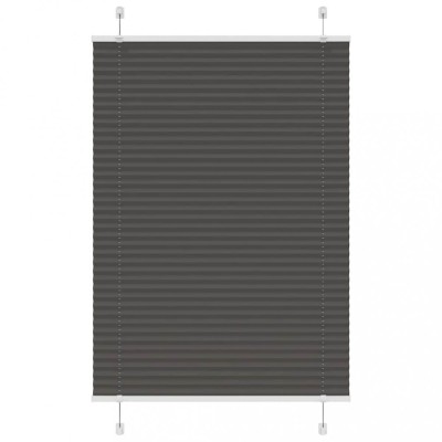 vidaXL Jaluzea plisată negru 85x150 cm Lățime țesătură 84,4cm poliester foto
