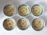 Set 6 farfurii portelan China, 10cm diametru x 2.5cm inaltime