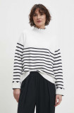 Cumpara ieftin Answear Lab pulover femei, culoarea alb, light, cu guler