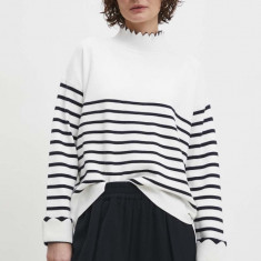 Answear Lab pulover femei, culoarea alb, light, cu guler