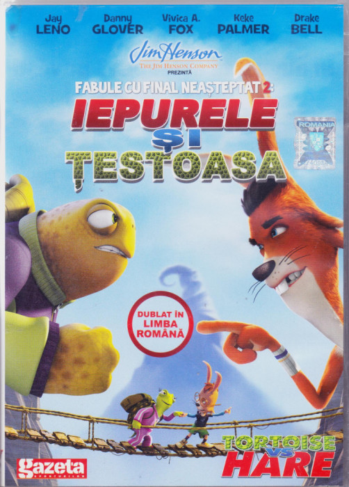 DVD animatie: Iepurele si testoasa ( original, dublat si sub. lb. romana )