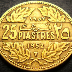 Moneda exotica 25 PIASTRES - LIBAN, anul 1952 * cod 2699