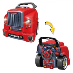 Set Unelte pentru Copii, Camion City, Lumini și Sunet, Roșu, 3+ Ani