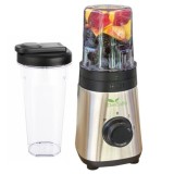 Blender DelCaffe Yoga Refresh, 2 recipiente cu capac 0.6l / 0.3l, putere 300W, 2 trepte viteza, inox, Del Caffe