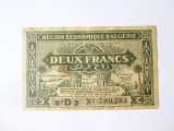 Rară! Algeria 2 Francs 1944,bancnota din imagini la cel mai mic preț