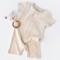 Salopeta cu pantaloni scurti - 100% bumbac organic - Stone, BabyCosy (Marime: 3-6 Luni)