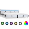 Gossi cadru de pat cu led, alb, 180 x 200 cm, piele artificiala