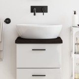 vidaXL Blat de baie, maro &icirc;nchis, 40x40x(2-4) cm, lemn masiv tratat