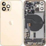 Capac Baterie Apple iPhone 12 Pro, Cu Carcasa Mijloc, Full Parts, Auriu, Swap