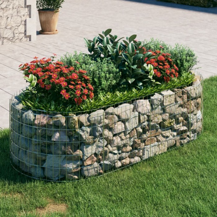 vidaXL Strat &icirc;nălțat gabion, 200x100x50 cm, fier galvanizat 152040